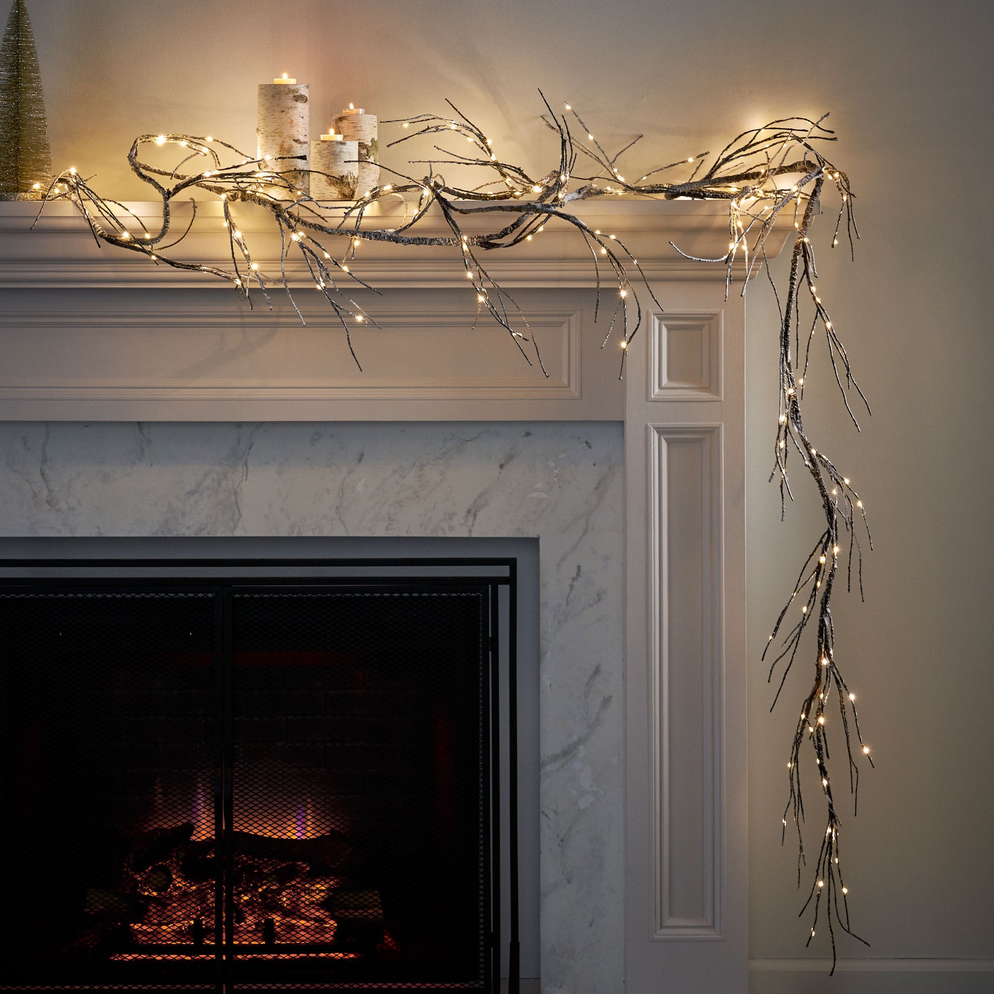 18Ft Paper Garland With Led Lights Natural Iron,Paper