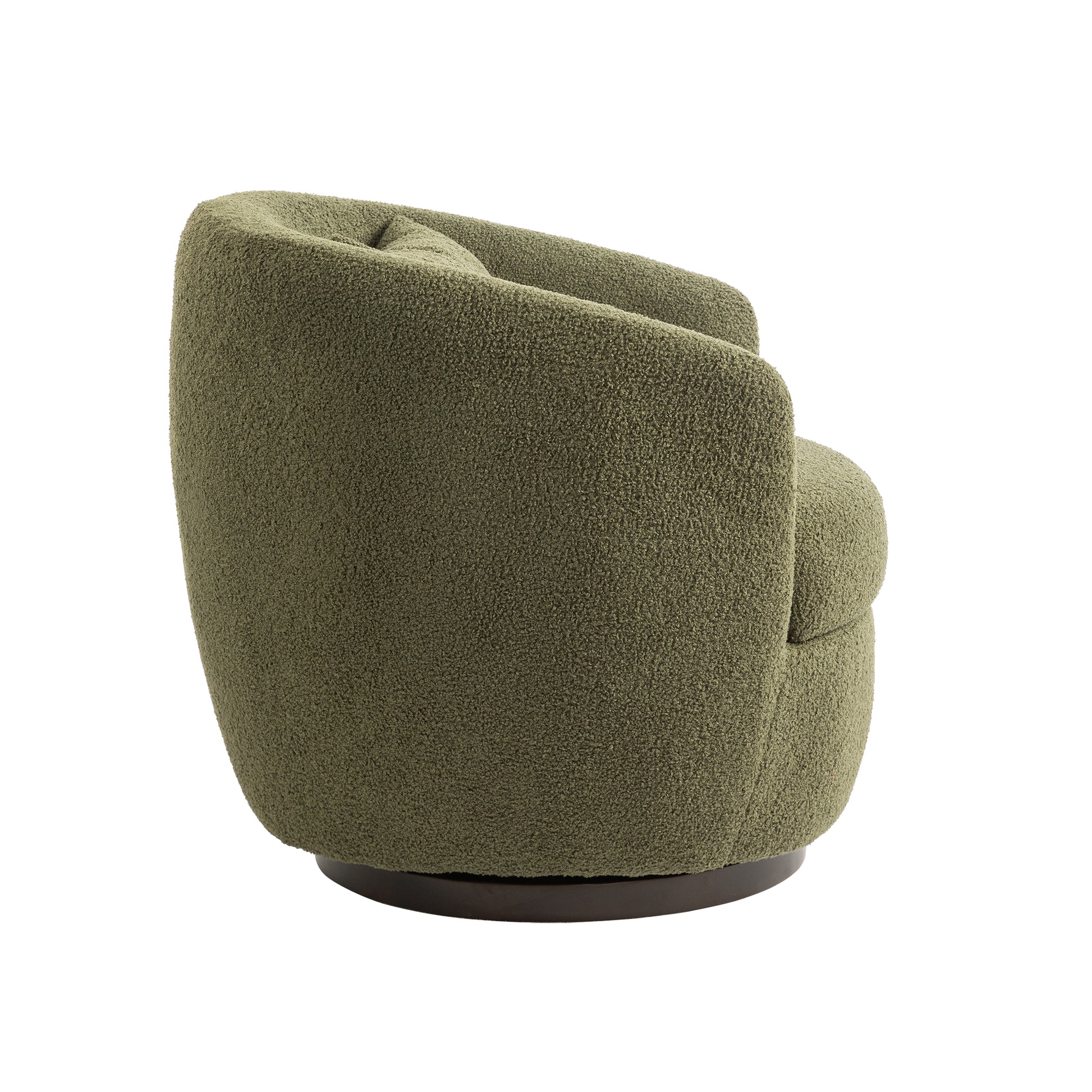 Upholstered Swivel Barrel Armchair With Storage Modern Living Room Side Chair For Bedroom Office Reading Spaces Teddy Fabric Dark Green Dark Green Foam Upholstered