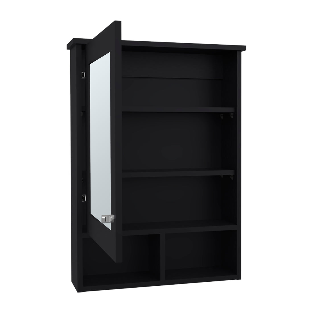 Medicine Cabinet Gibson, Bathroom, Black Black Particle Board Engineered Wood