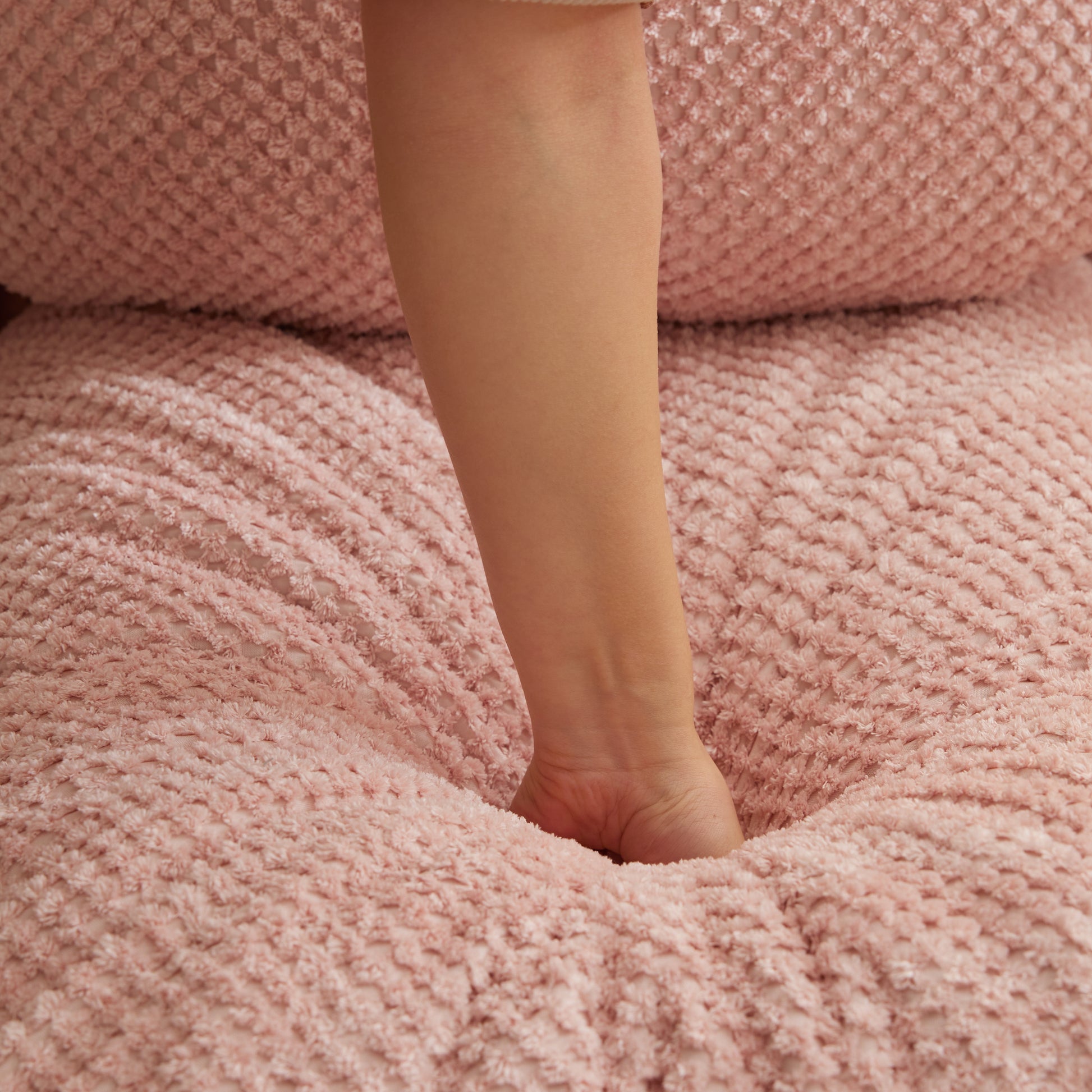 Human Dog Bed ,Lazy Sofa Couch ,5 Adjustable Position,Sit,Sleep,Fold,Suit To Put In Bedroom, Living Room ,Space Saving Design ,Pink Pink Polyester Metal Primary Living Space Medium Soft Cushion Back Modern Foam Polyester