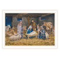 The Greatest Gift Of All The Birth Of Christ White Framed Wall Art For Living Room, Nativity Wall Art Print For Home Decor, Bedroom Wall Art By Bonnie Mohr Multicolor Wood Paper