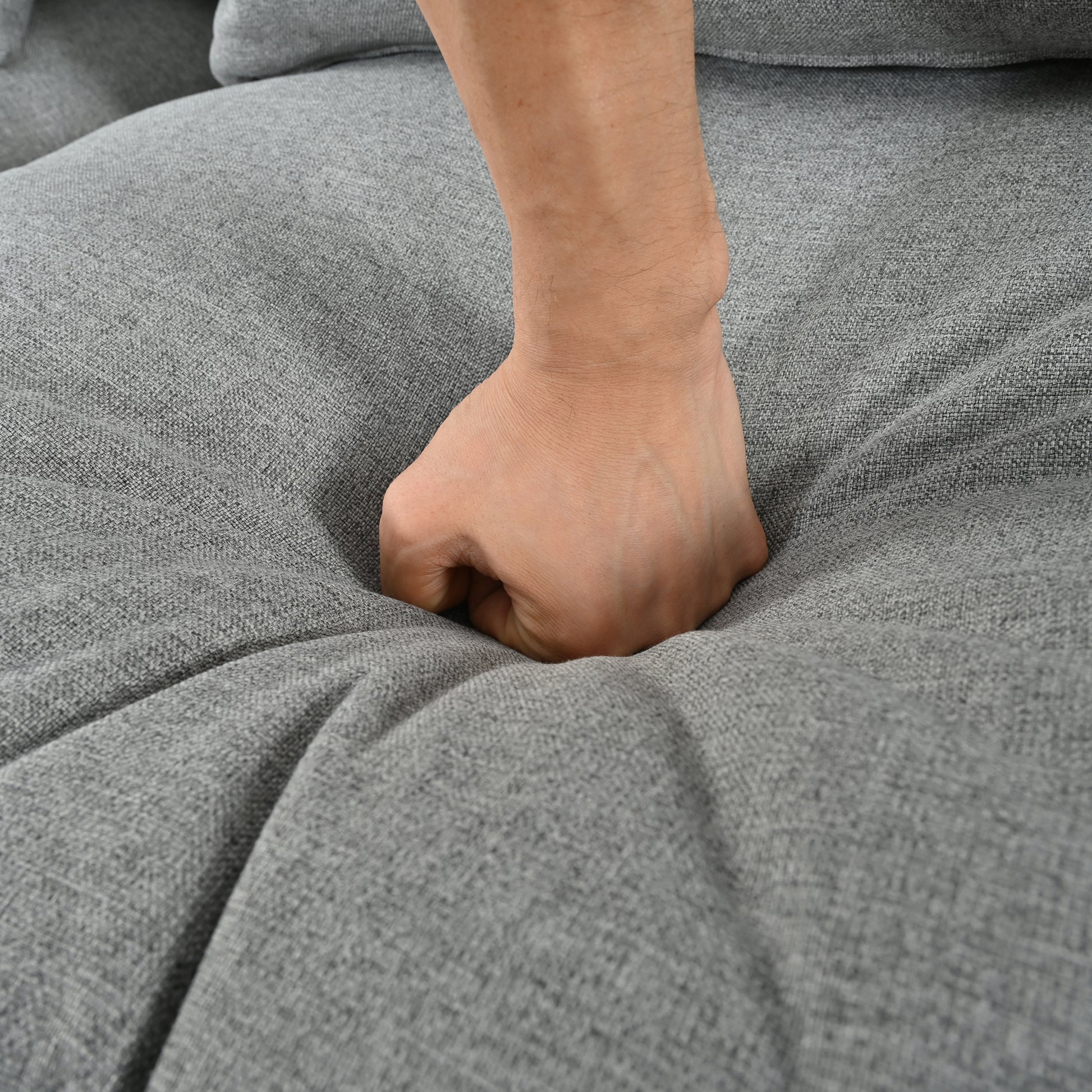 L Shaped Modular Sectional Sofa With Removable Back Cushions,3 Pillows And 2 Storage Spaces,Suitable For Living Rooms,Offices And Apartments Gray Polyester 3 Seat