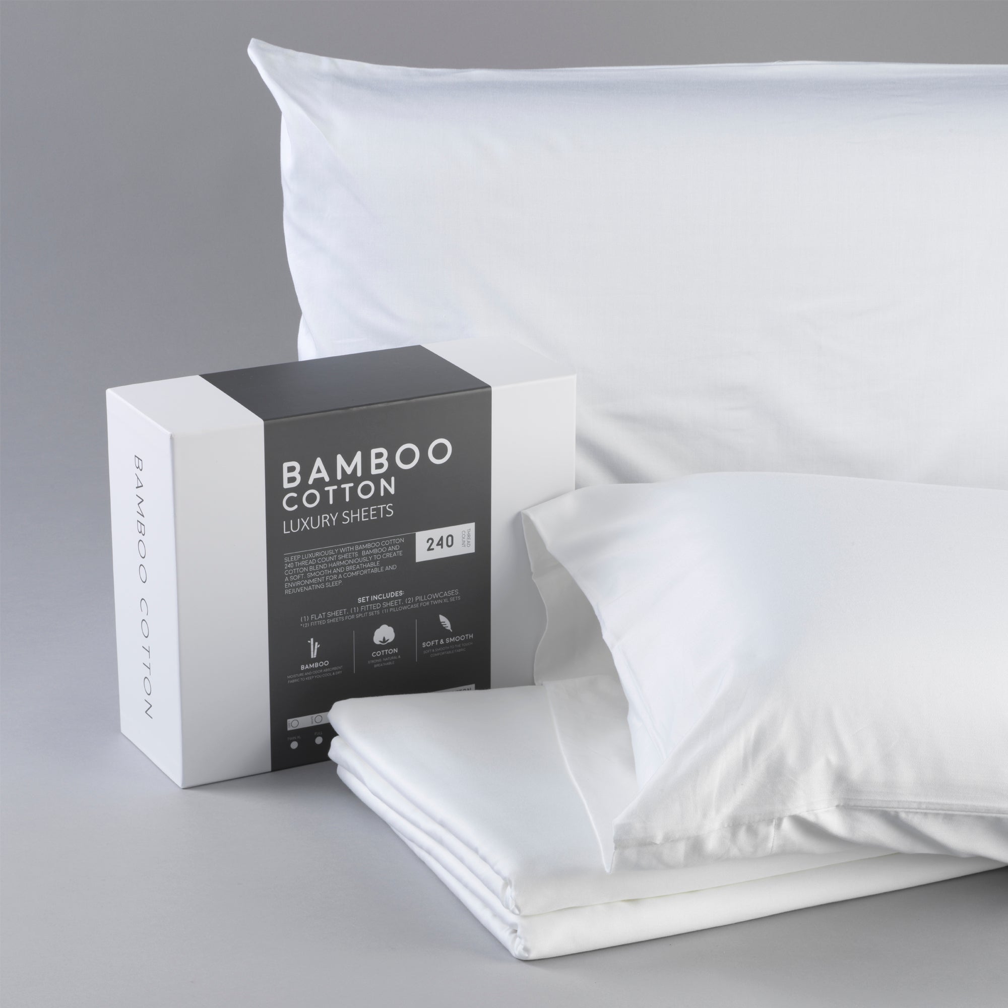 Bamboo Cotton Sheets Soft And Smooth With Viscose From Bamboo White Cal King Split Head White Cotton