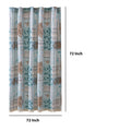 Sea Life Print Shower Curtain With Button Holes, Blue And Brown Blue Brown Fabric