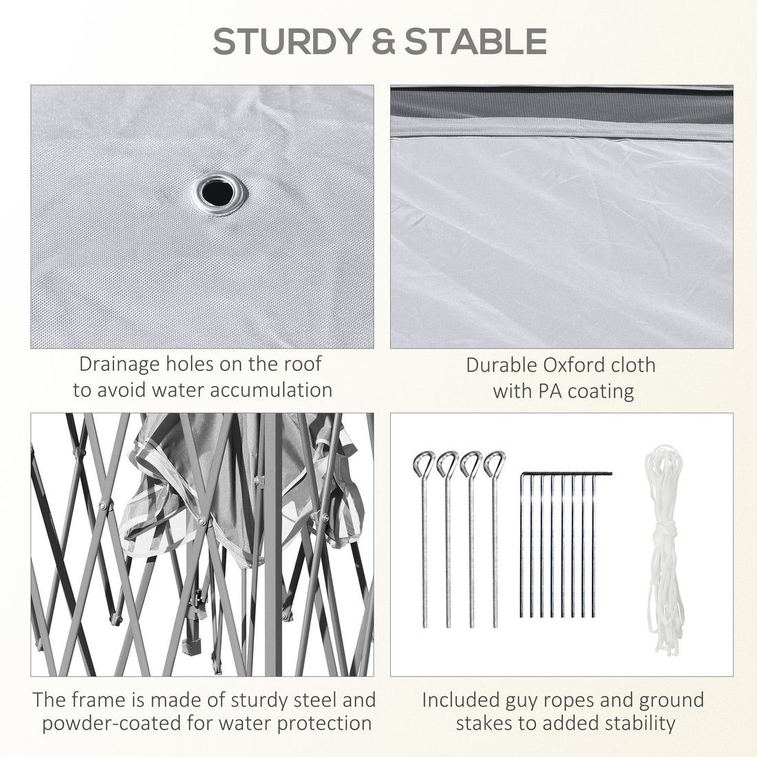 Outsunny 11' X 11' Pop Up Canopy Tent With Netting And Carry Bag, Instant Gazebo Sun Shelter, Tents For Parties With 121 Square Feet Of Shade, For Outdoor, Garden, Patio, Gray Grey Steel