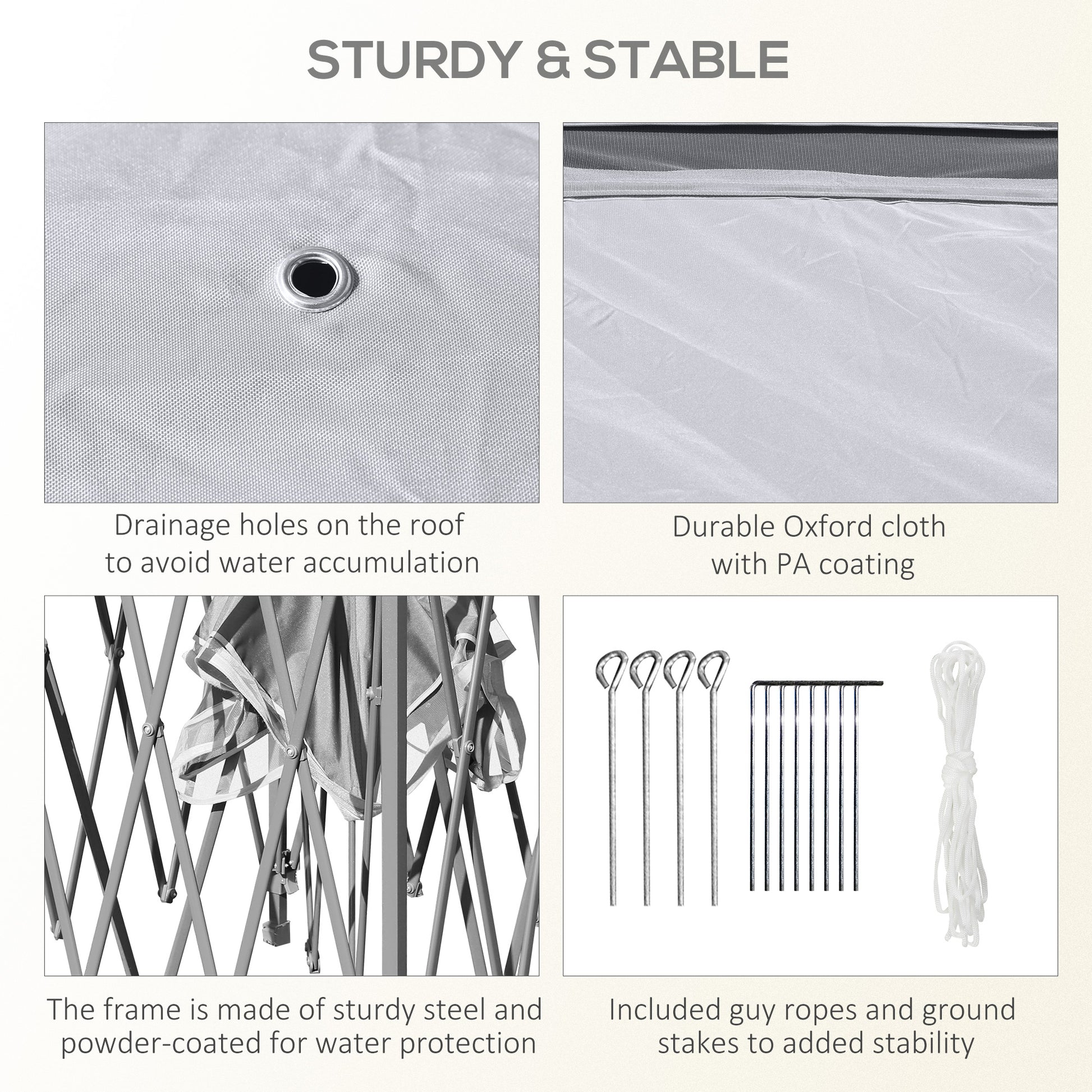 Outsunny 11' X 11' Pop Up Canopy Tent With Netting And Carry Bag, Instant Gazebo Sun Shelter, Tents For Parties With 121 Square Feet Of Shade, For Outdoor, Garden, Patio, Gray Grey Steel