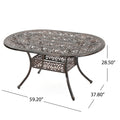 Tucson Cast Aluminum Dining Table, Shiny Copper Copper Aluminium