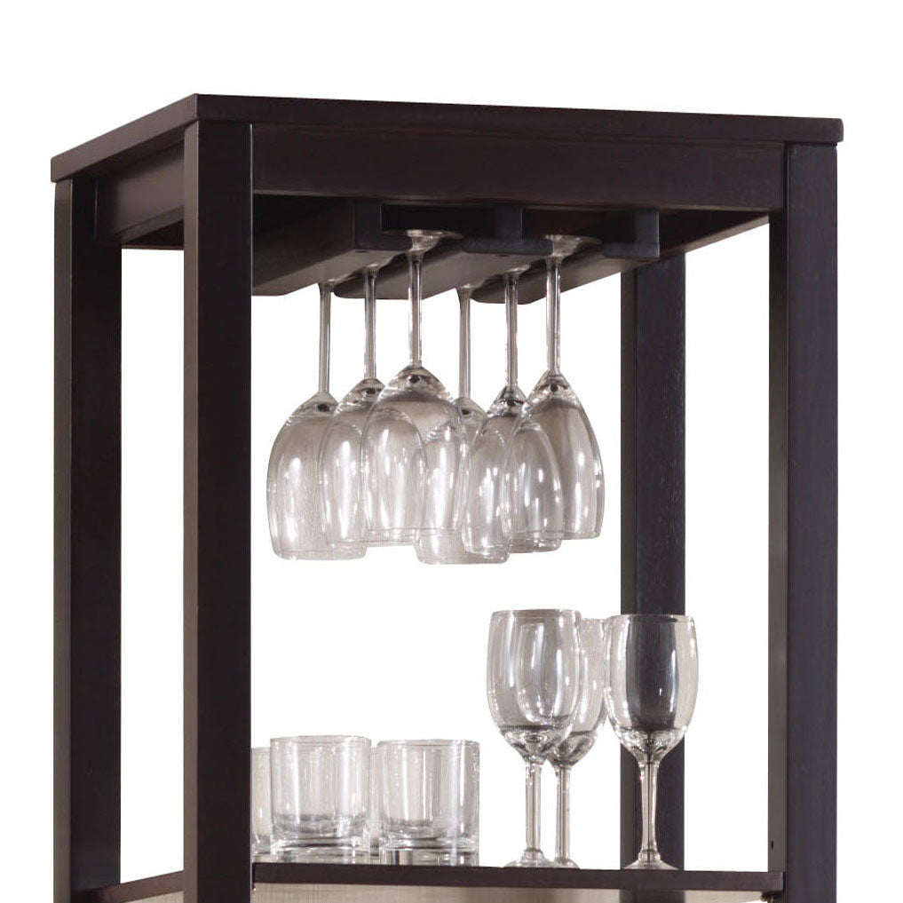 Wenge Wine Cabinet With 1 Drawer And Stemware Rack Wenge Kitchen Wood