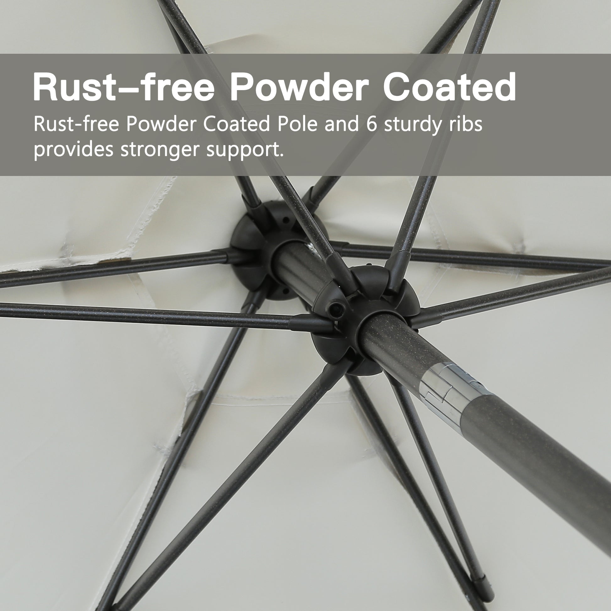 7.5Ft * 7.5Ft Patio Umbrella With Crank And Push Button Tilt, Outdoor Table Market Umbrella With Aluminum Pole Grey Grey Polyester