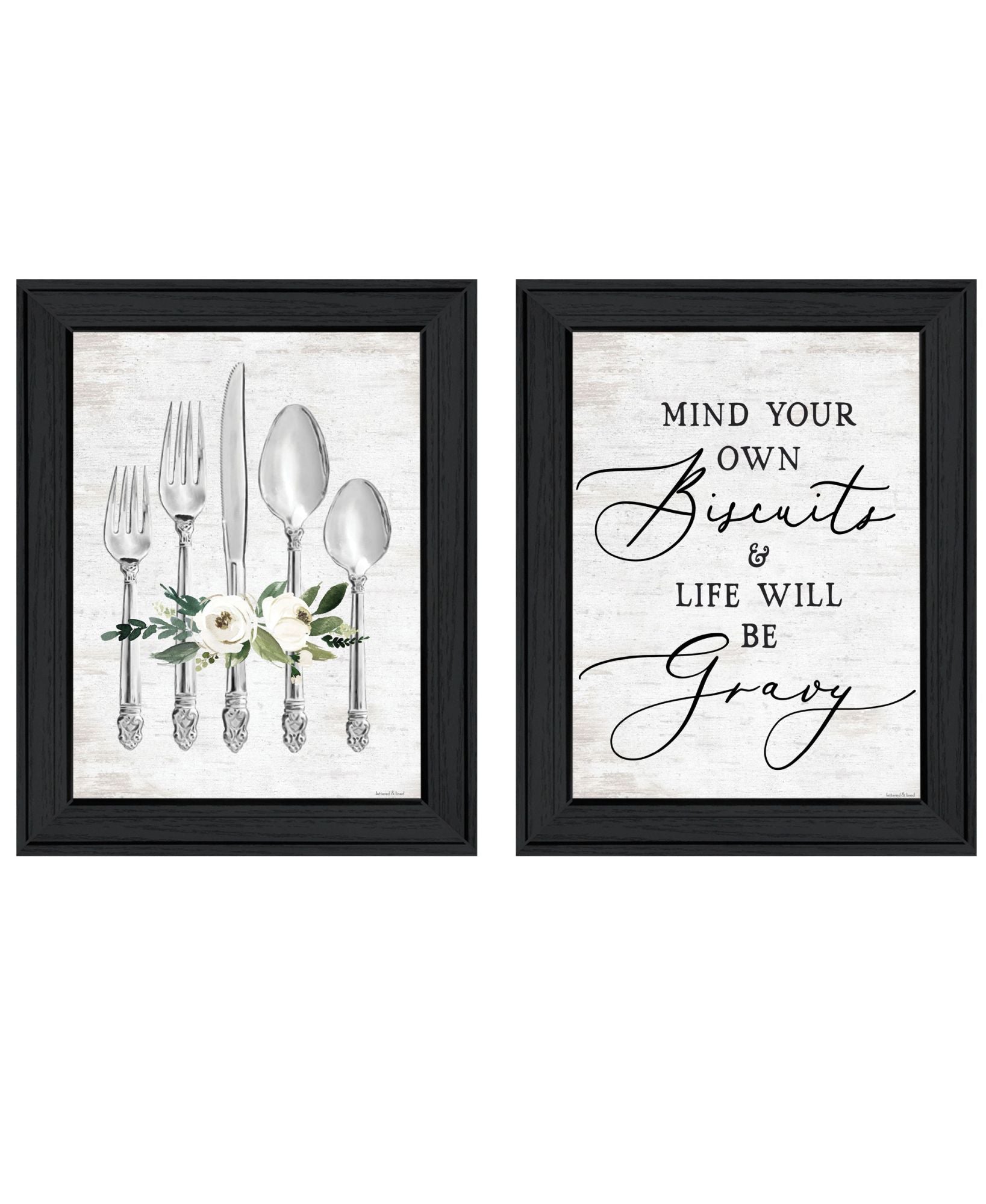 "Ready To Dine Humor" Framed Wall Art For Living Room, Wall Art Print For Home Decor, Bedroom Wall Art By Lettered & Lined Multicolor Wood Paper