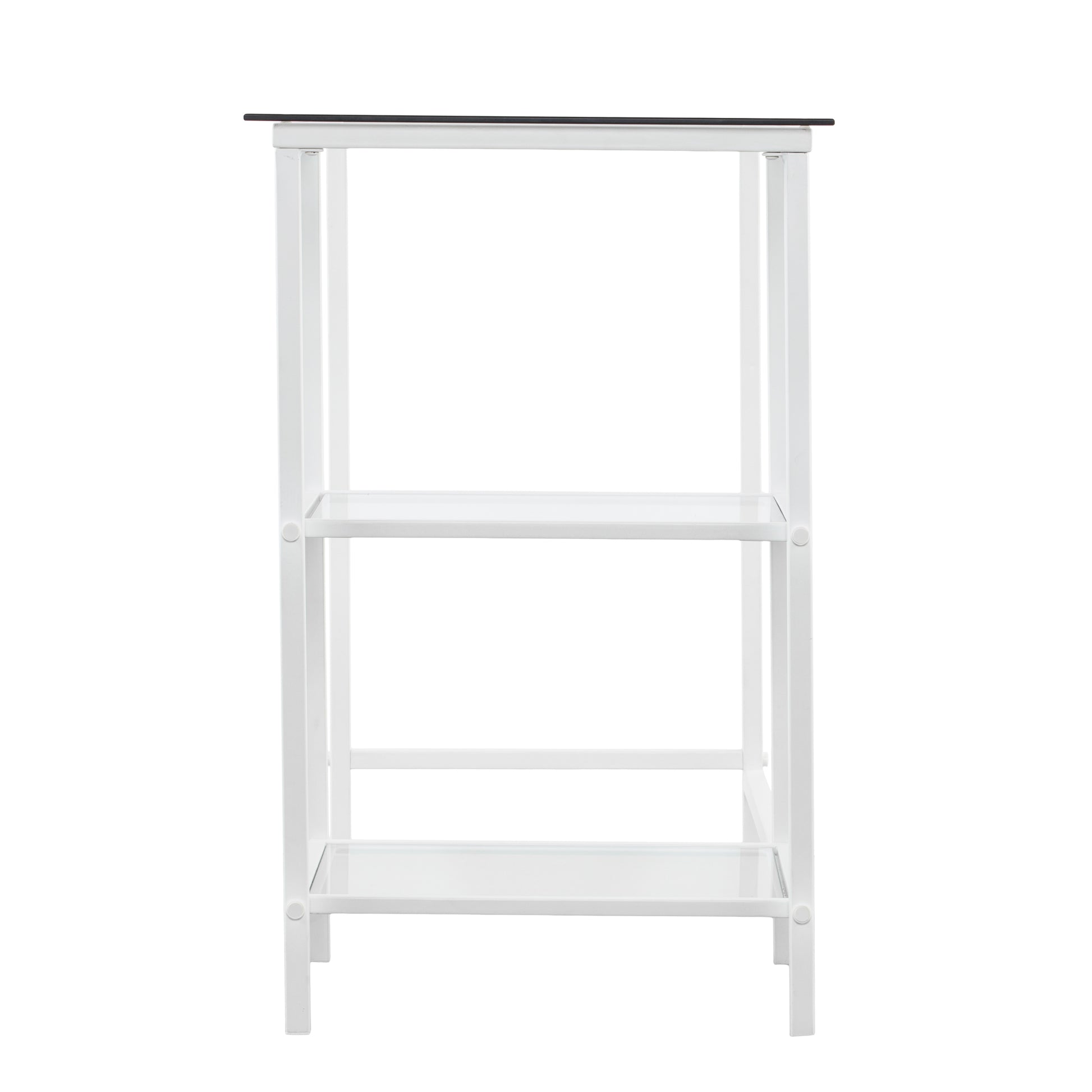 Layton Metal Glass Student Desk White White Iron