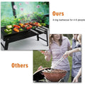 Barbecue Stove Portable Foldable Outdoor Grill Charcoal Bbq Grill Patio Camping Picnic Burner Portable Household Black Metal