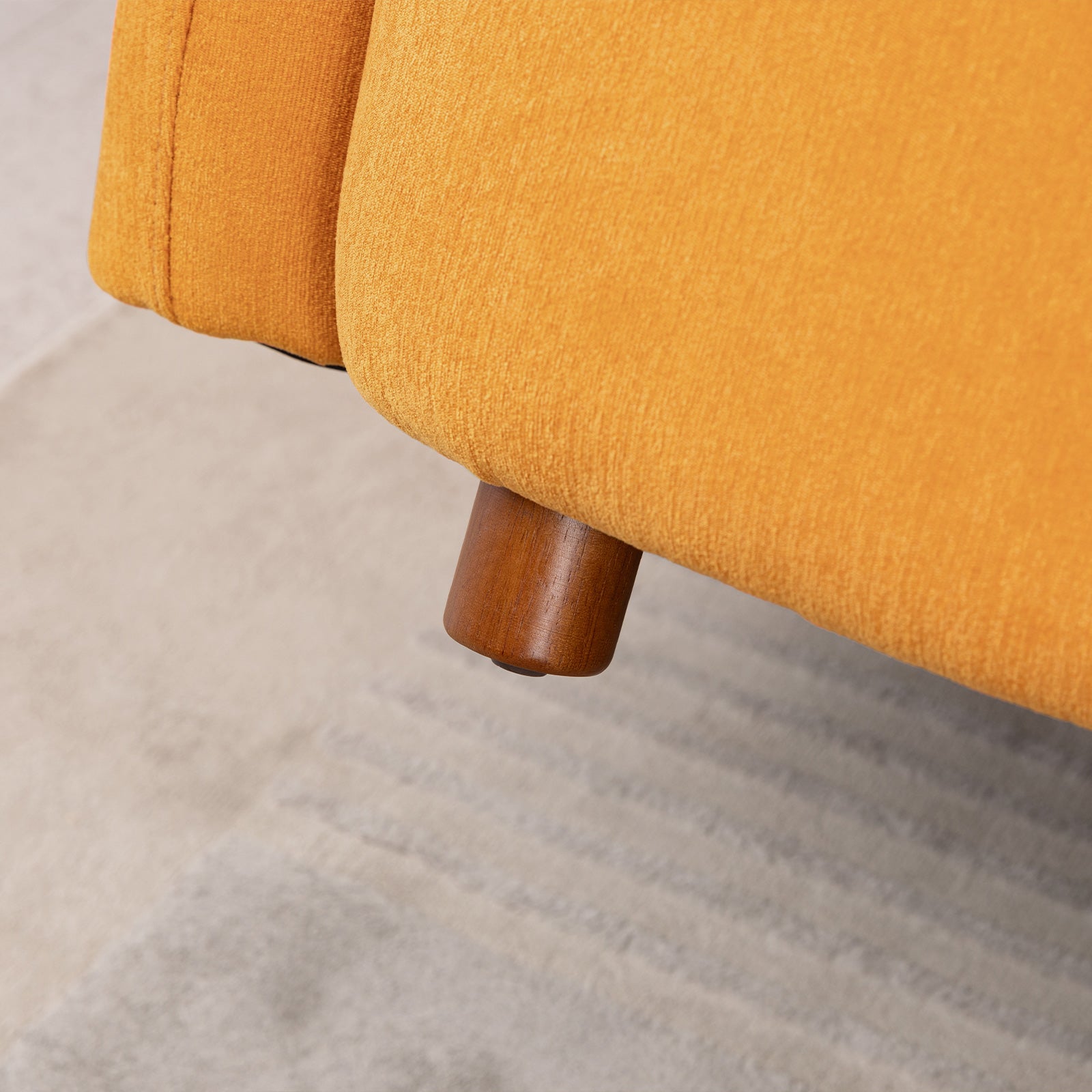 Luxury Modern Couch For Living Room, Chenille Upholstered Comfy Couch For Apartment Home Office, 3 Seater Orange Brown Chenille Wood Primary Living Space Minimalist Eucalyptus Foam Fabric 3 Seat