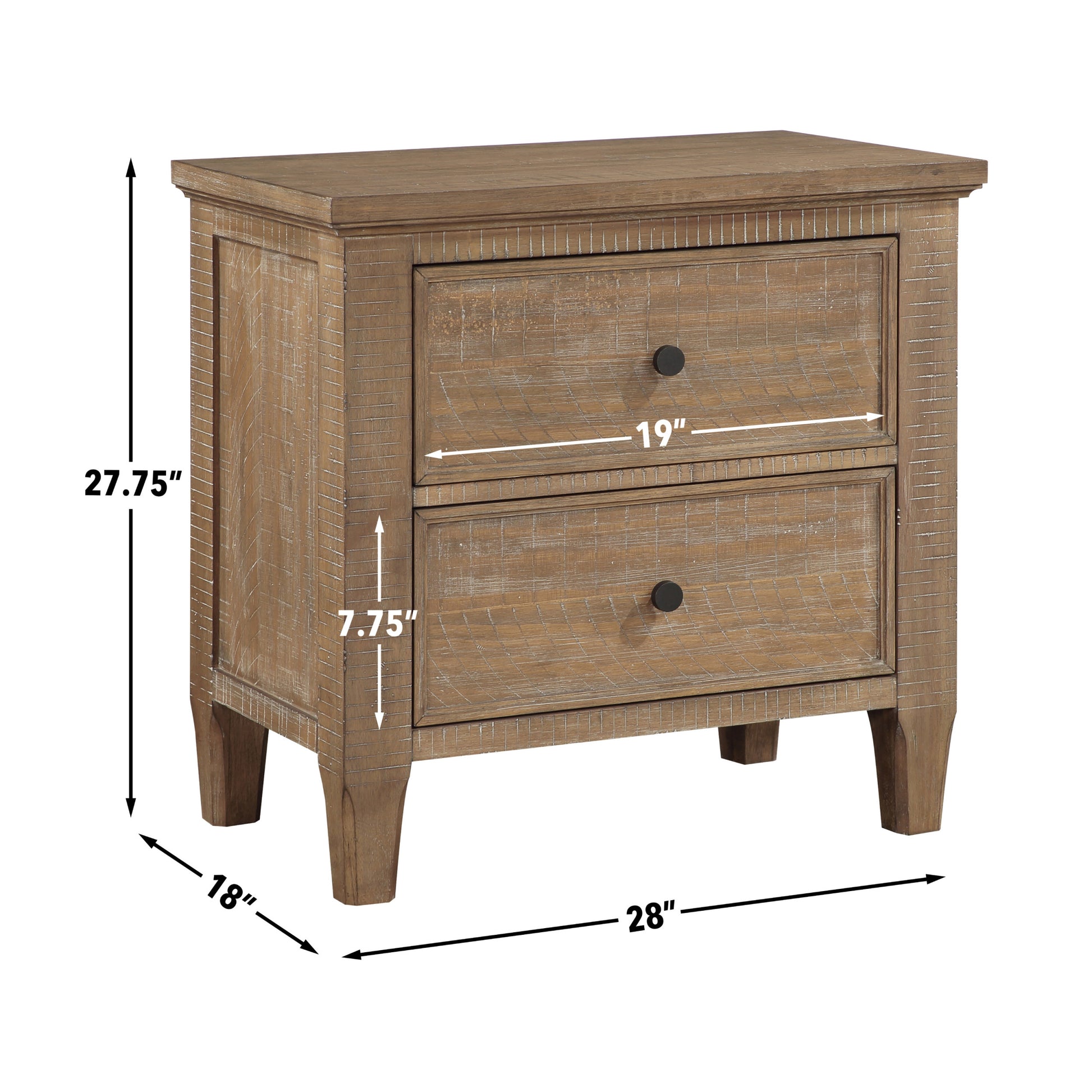 Riverdale 2 Drawer Nightstand Dark Brown Dark Brown Wood