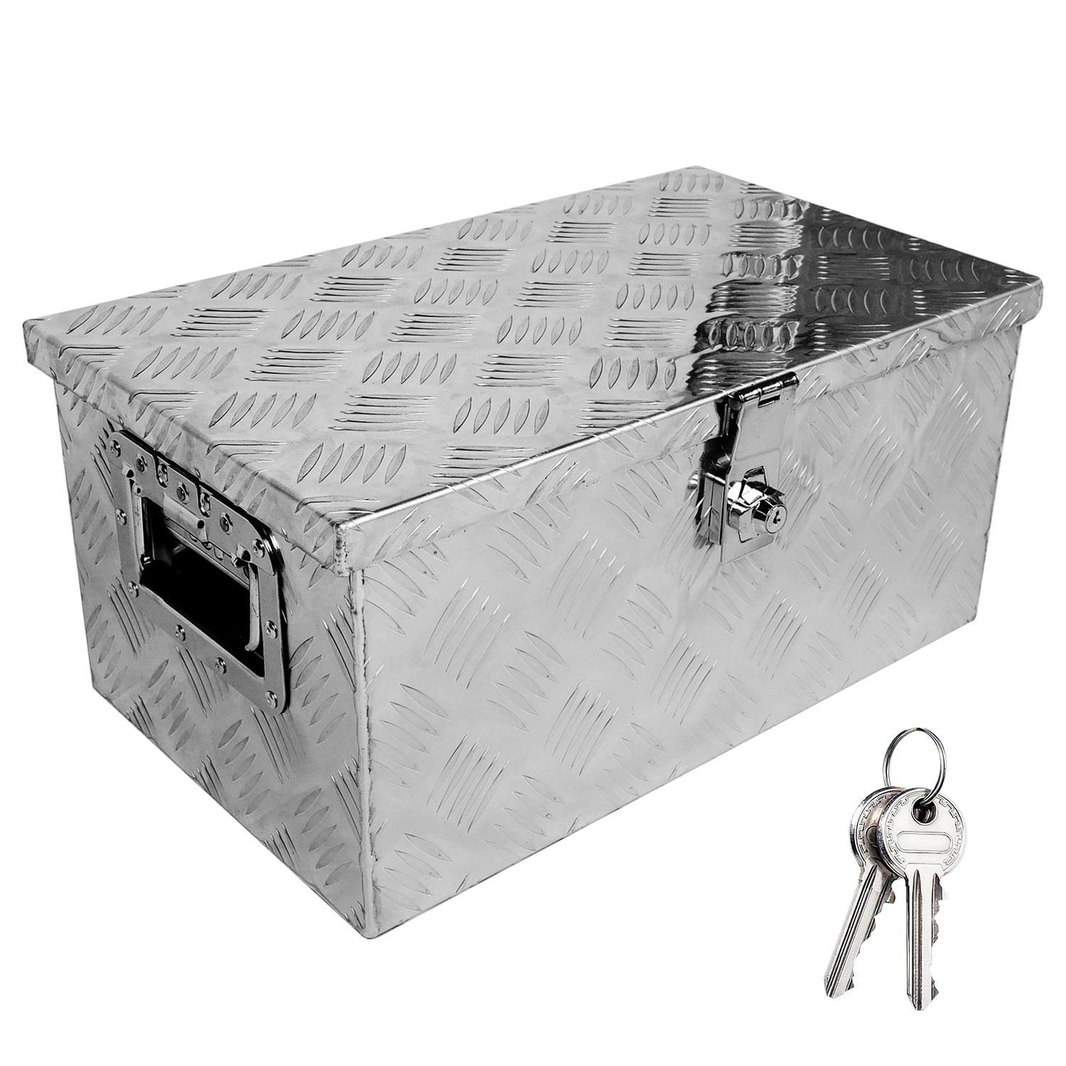 20 Inch Aluminum Truck Tool Box, Truck Bed Tool Storage Box With Side Handle,Lock And 2 Keys, 20.1"X11.8"X9.3", Silver Silver Aluminium