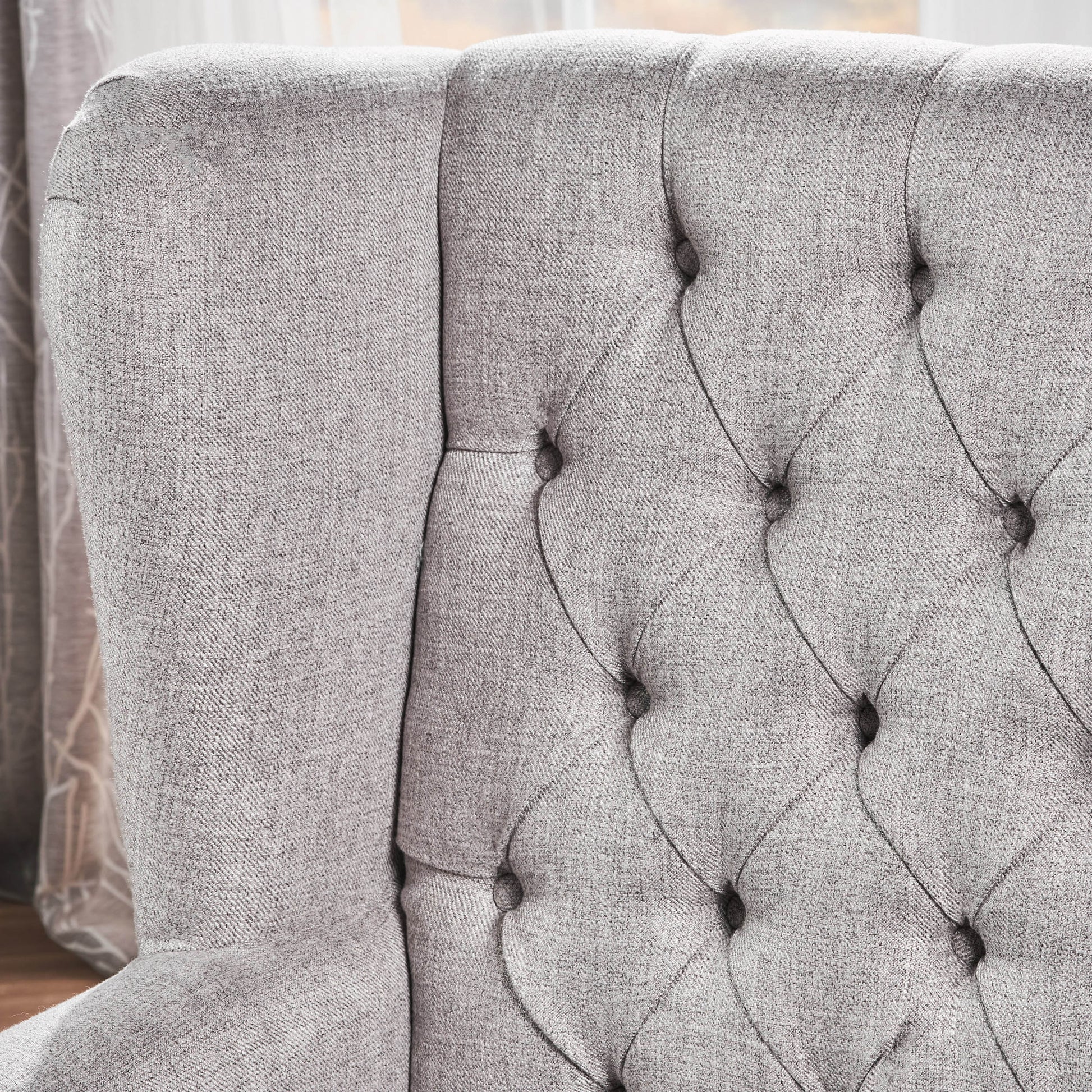 Accent Chair Grey Fabric