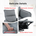 Rocking Recliner Chair,360 Degree Swivel Nursery Rocking Chair,Glider Chair,Modern Small Rocking Swivel Recliner Chair For Bedroom,Living Room Chair Home Theater Seat,Side Pocket Blue Gray Solid Blue Gray Light Brown Primary Living Space Foam Wipe Clean