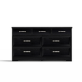 Modern 3 Drawer Bedroom Chest Of Drawers With 7 Drawers Dresser, Clothes Organizer Metal Pulls For Living Room, Bedroom, Hallway, Black, 47.6 L X 15.7 W X 26.6 H 5 Or More Drawers Black Particle Board Mdf