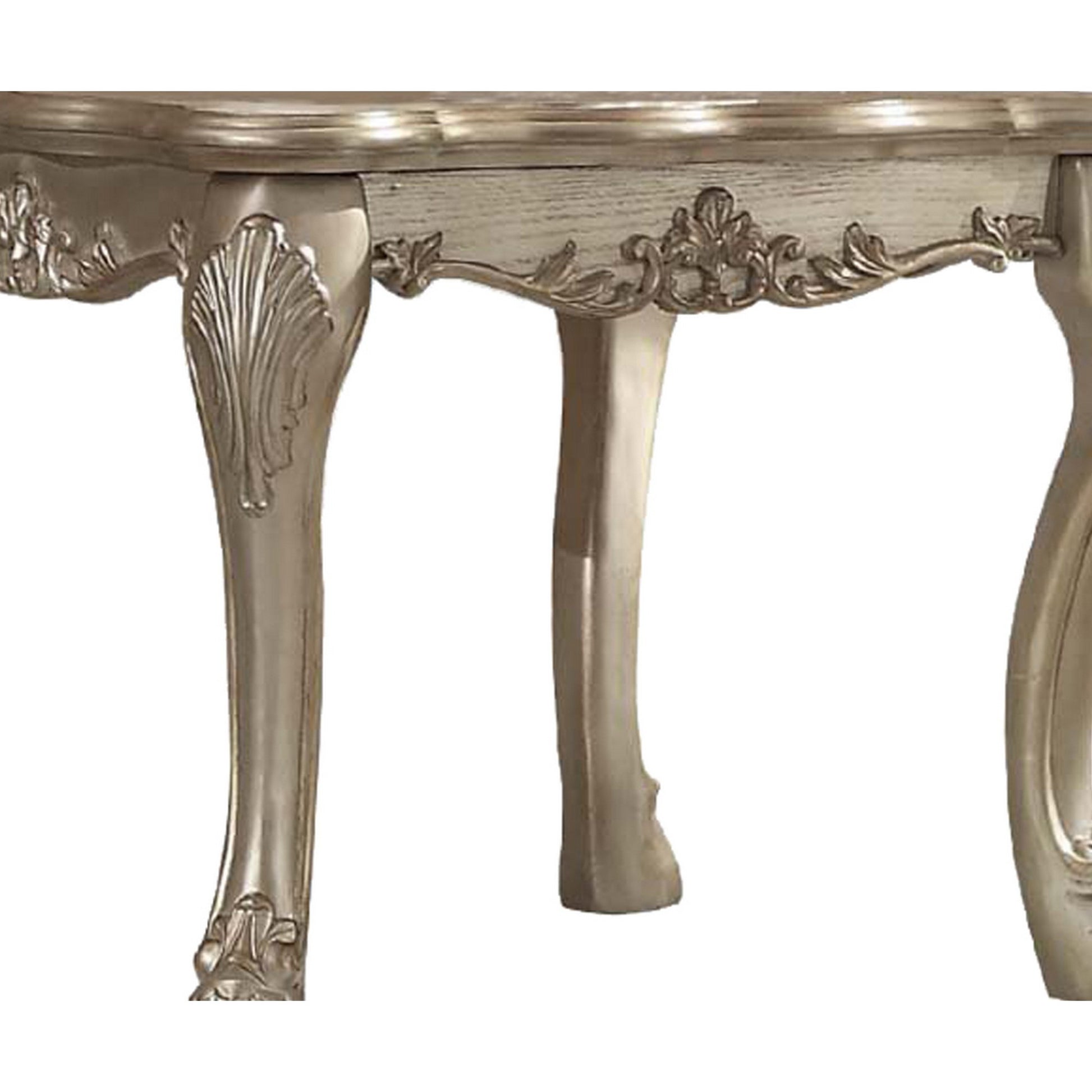 Wooden End Table In Gold Patina Gold Wood