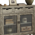 Weathered Grey 2 Door Console Cabinet With 3 Drawer Freestanding 3 4 Drawers Grey Primary Living Space Drawers Included Modern Solid Wood Mdf