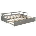 Extending Daybed With Trundle, Wooden Daybed With Trundle, Gray Twin Gray Solid Wood