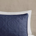 3 Piece Reversible Bedspread Set Navy King Cal King King Navy Polyester