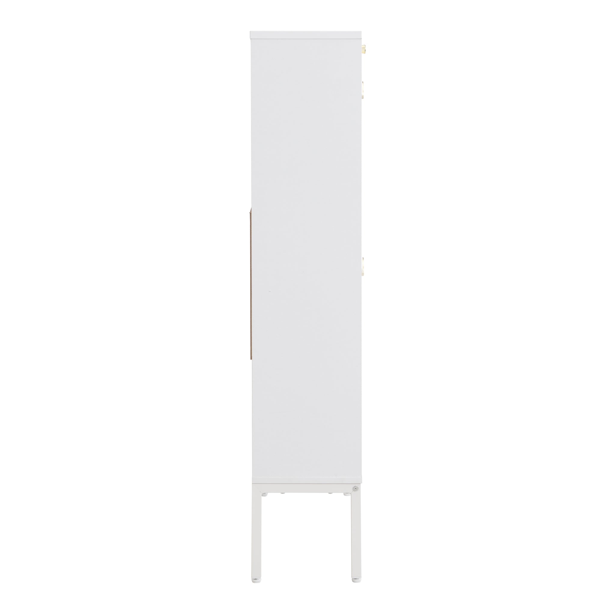 16 Pair Shoe Storage Cabinet White Round Cream White Mdf Metal