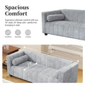 78.7''Upholstered Sofa For Living Room, Bedroom, Salon, Simplified Style Light Gray Polyester 3 Seat