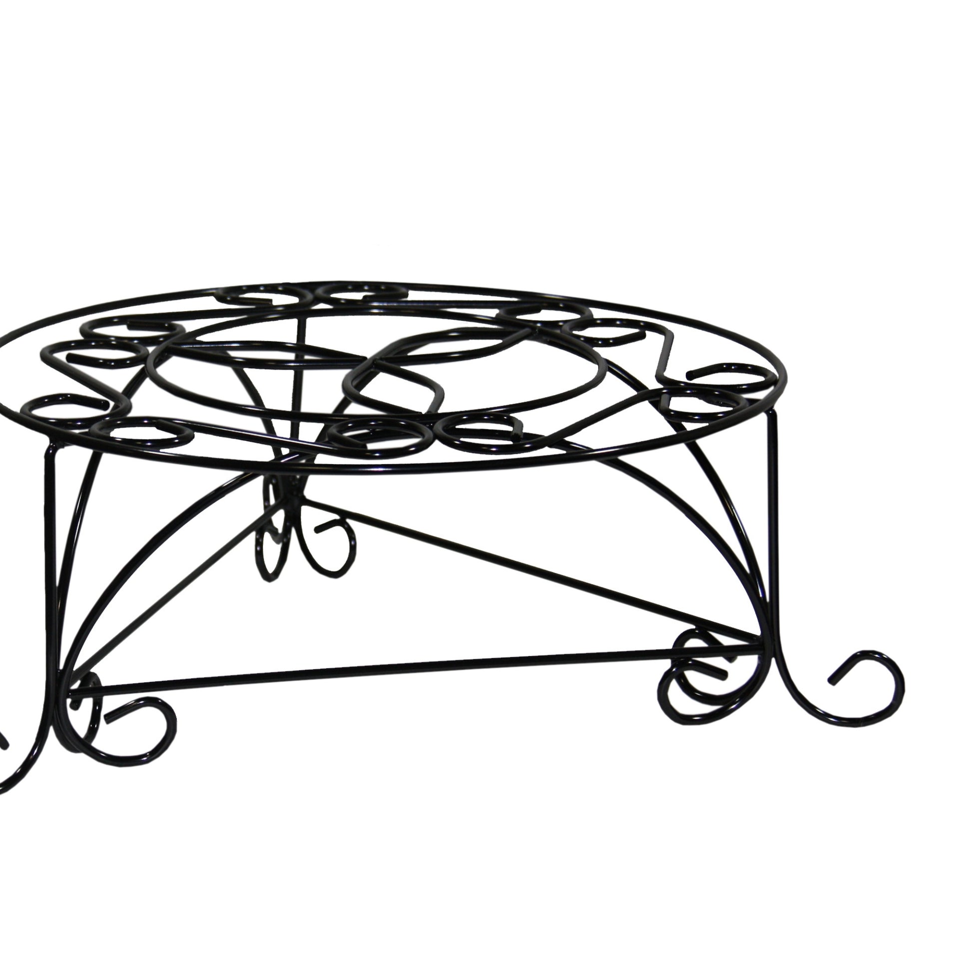 6.25" H Mosaic Cast Metal Black Gold Plant Stand Multicolor Metal