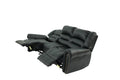 Plush Relax 1Pc Manual Motion Sofa Only Black Color Bonded Leather 3 Seat Couch Armrest Cushion Seating Living Room Furniture Black Faux Leather Metal Primary Living Space Cushion Back Contemporary,Modern Pillow Top Arms Metal 3 Seat