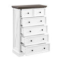 6 Drawer Dresser,6 Drawers Cabinet Tall Chest Of Drawers Closet Organizers Storage Clothes, Cabinet Of 6 Drawers Living Room White Mdf