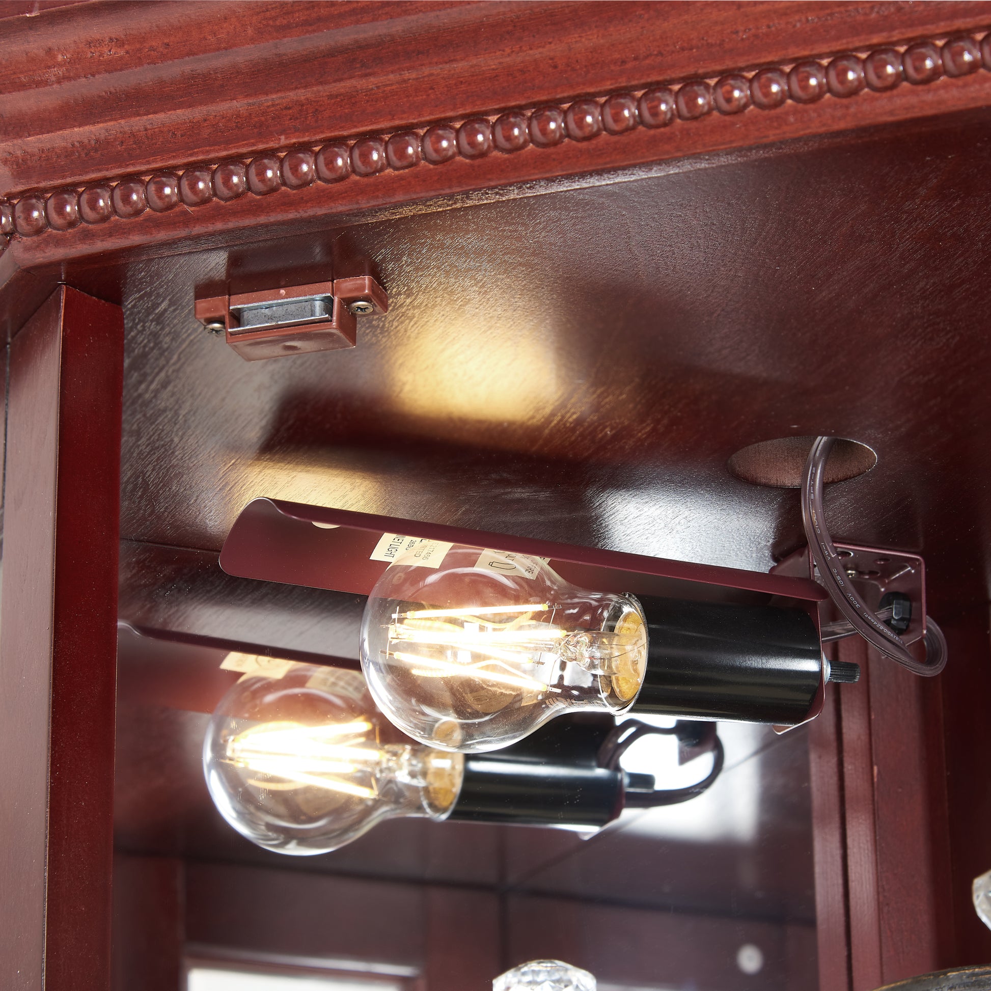 Corner Curio Cabinet With Lights, Adjustable
