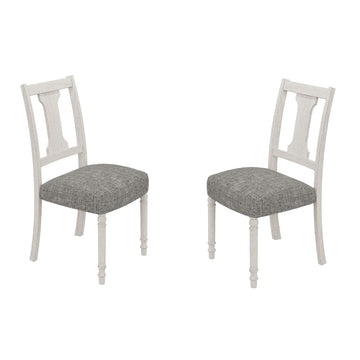 Tannen Set Of 2 White And Gray Dining Side Chair White Gray Linen