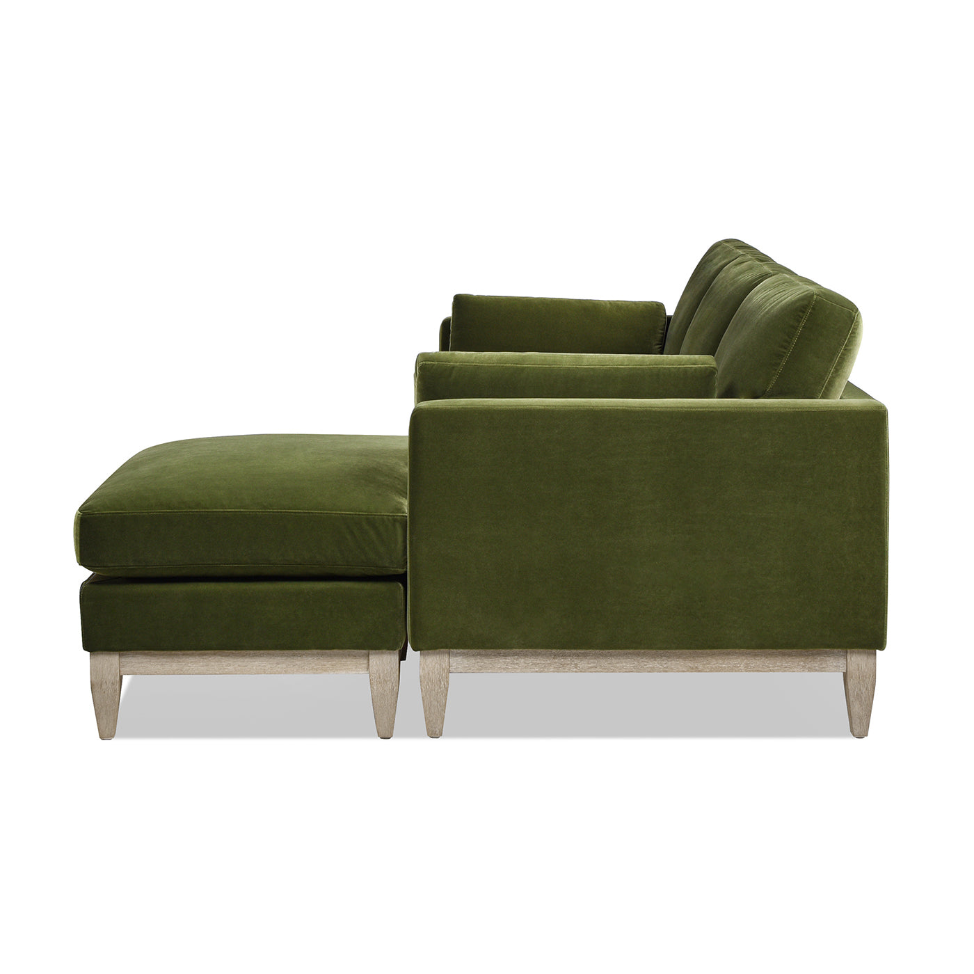 Knox 89" Modern Farmhouse Reversible Chaise Sectional Sofa, French Beige Performance Velvet Green Foam Velvet 4 Seat