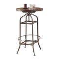 Walnut And Gunmetal Bar Table Walnut Primary Living Space Round Wood