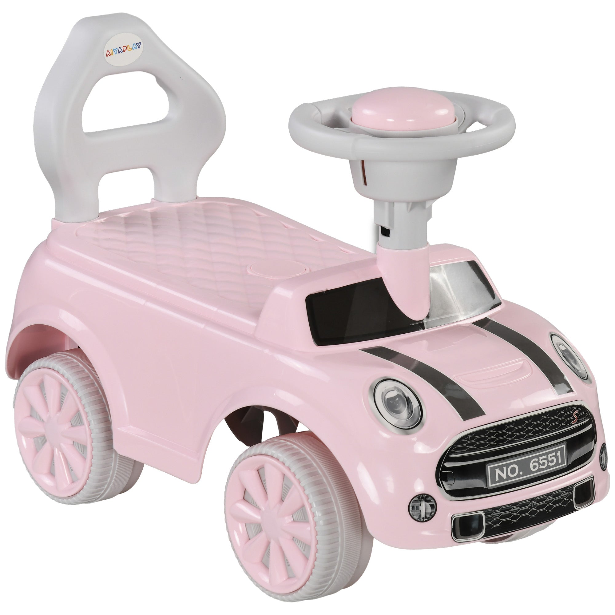 Qaba Toddler Ride On Toy, Foot To Floor Sliding Car With Horn, Working Steering Wheel & No Tip Anti Over Backwards System For Boys And Girls Ages 18 36 Months, Pink Pink Plastic