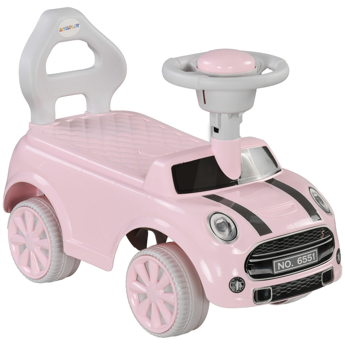 Qaba Toddler Ride On Toy, Foot To Floor Sliding Car With Horn, Working Steering Wheel & No Tip Anti Over Backwards System For Boys And Girls Ages 18 36 Months, Pink Pink Plastic