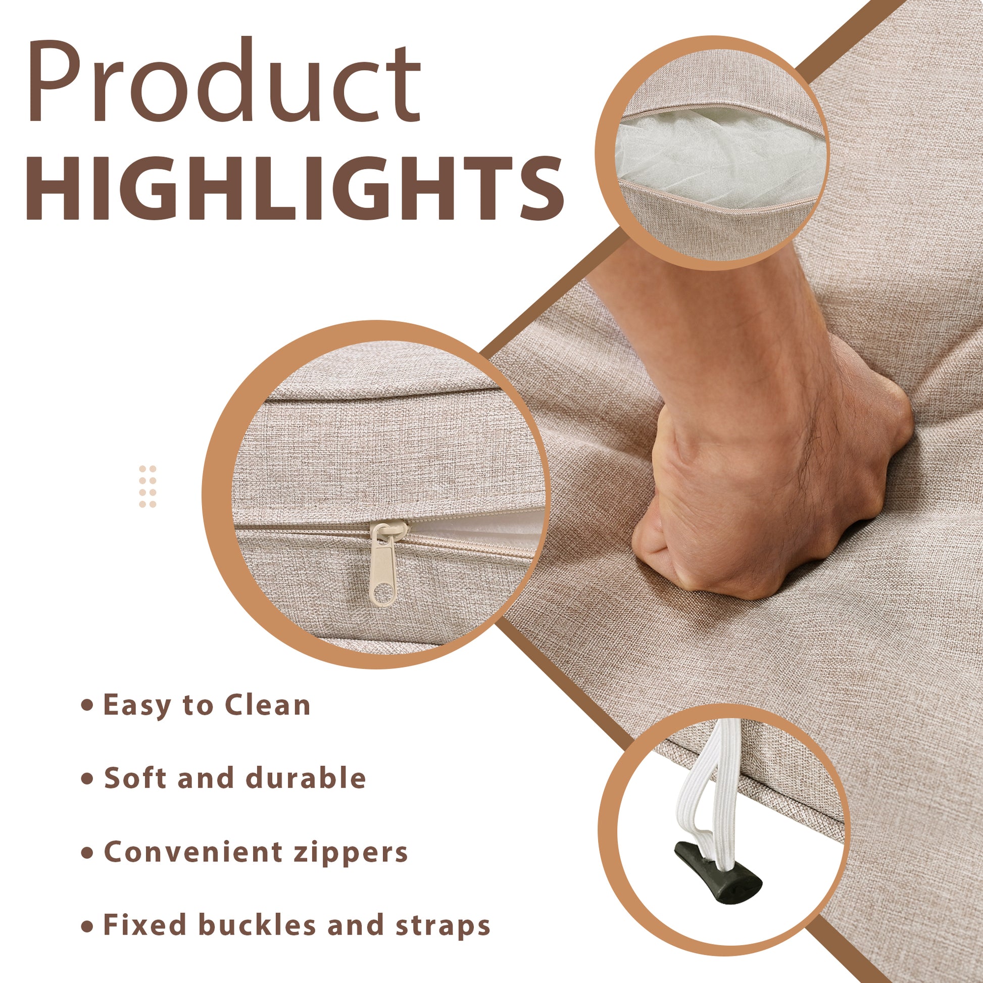 8 Piece Outdoor Wicker Sofa Set, Rattan Sofa Lounger, With Colorful Pillows, Conversation Sofa, For Patio, Garden, Deck, Brown Wicker, Beige Cushion Yes Brown Garden & Outdoor Complete Patio Sets Foam Wicker