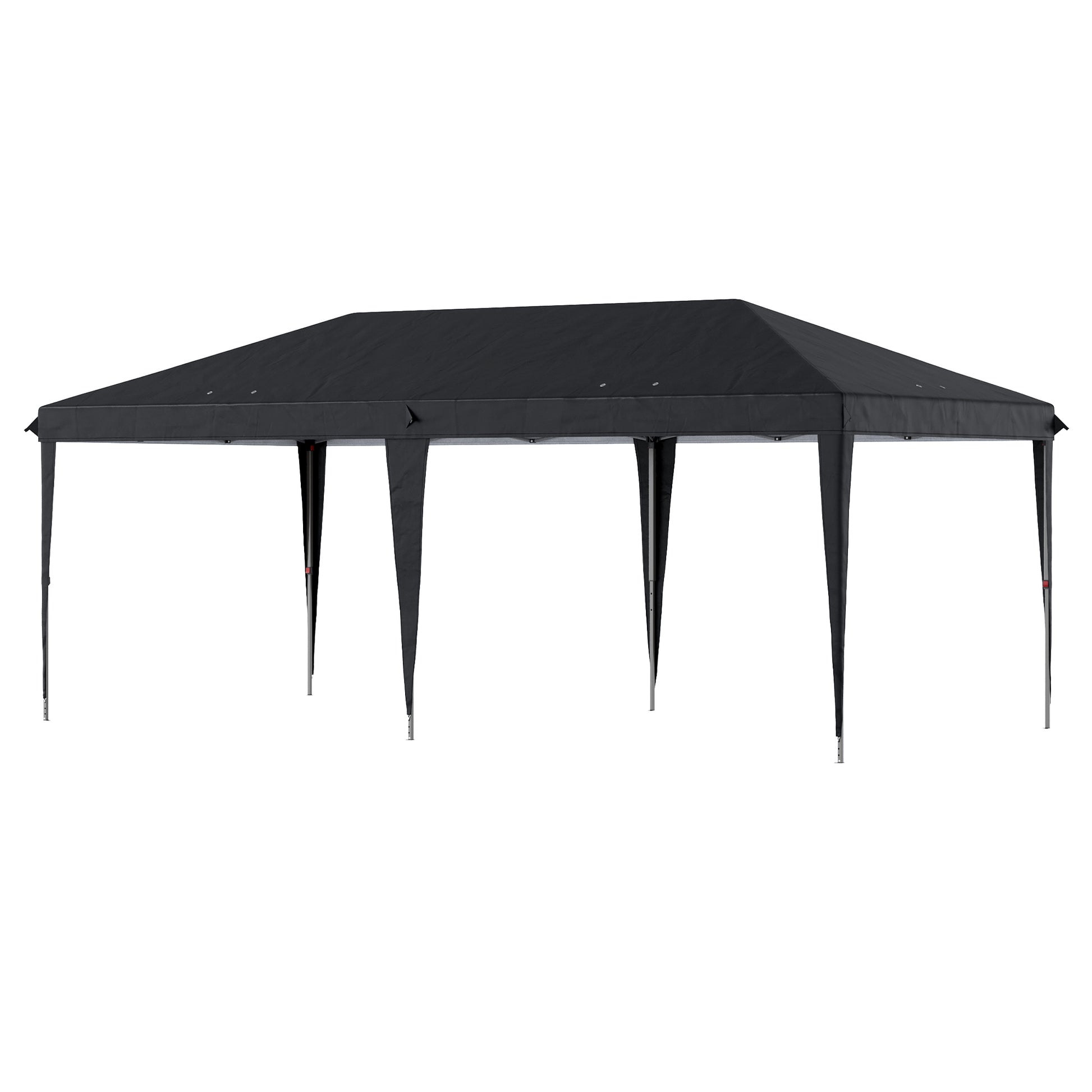 Outsunny 10' X 20' Pop Up Canopy Tent, Upgraded Heavy Duty Tents For Parties, Outdoor Instant Gazebo Sun Shade Shelter With Carry Bag, For Catering, Events, Wedding, Backyard Bbq, Black Black Steel