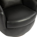 Upholstered Swivel Barrel Armchair With Storage Modern Living Room Side Chair For Bedroom Office Reading Spaces Pu Black Black Foam Upholstered