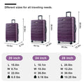 Luggage Sets Abs Pc Hardshell 3Pcs Clearance Luggage Hardside Lightweight Durable Suitcase Sets Spinner Wheels Suitcase With Tsa Lock 20 24 28 ,Purple Purple Abs Pc