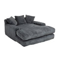 Coolmore Corduroy Lazy Sofa With 3 Back Pillows,Comfy Sofa Deep Seat Couch For Living Room,Club Dark Gray Dark Gray Primary Living Space Foam Corduroy 1 Seat