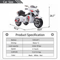 Kids Motorcycle,Ride On Motorcycle,Kids Electric Motorcycle 12V Two Seat Motorcycle For Kids, Motorbike For Kids With Key Start 3 Wheels Headlight Storage Box Two Motor Two Seat White Plastic Indoor