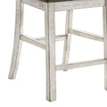 24 Inch Counter Height Chair, Set Of 2, Ash Brown Solid Wood, Antique White Brown White Solid Wood