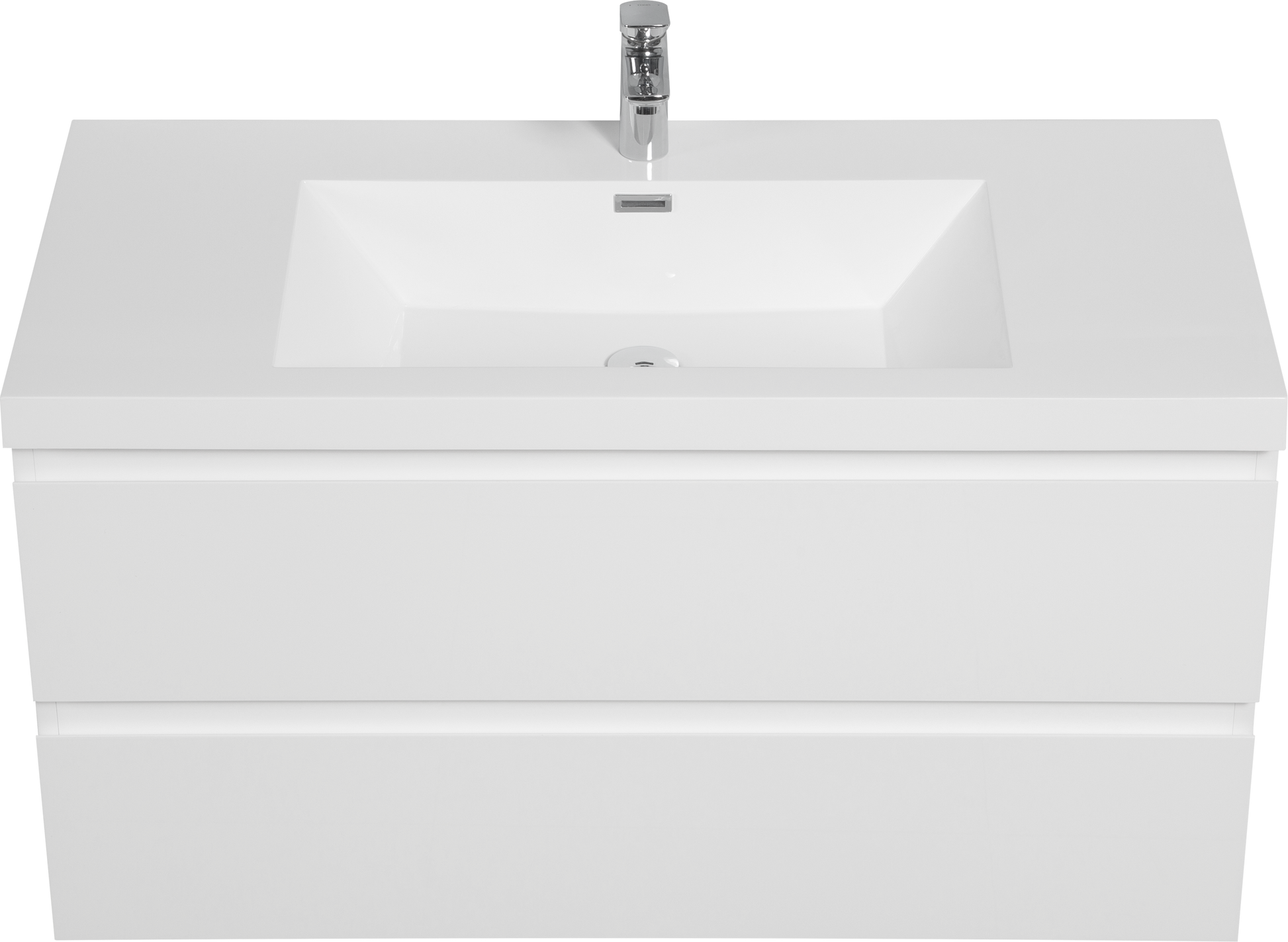 42" Floating Bathroom Vanity With Sink, Modern Wall Mounted Bathroom Storage Vanity Cabinet With Resin Top Basin And Soft Close Drawers, Glossy White 24V11 42Gw 2 White Bathroom Wall Mounted Mdf