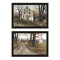 2 Piece Vignette The Old Mill & A Road Home Black Framed Wall Art For Living Room, Bedroom Wall Art Print For Home Decor By Billy Jacobs Multicolor Wood Paper