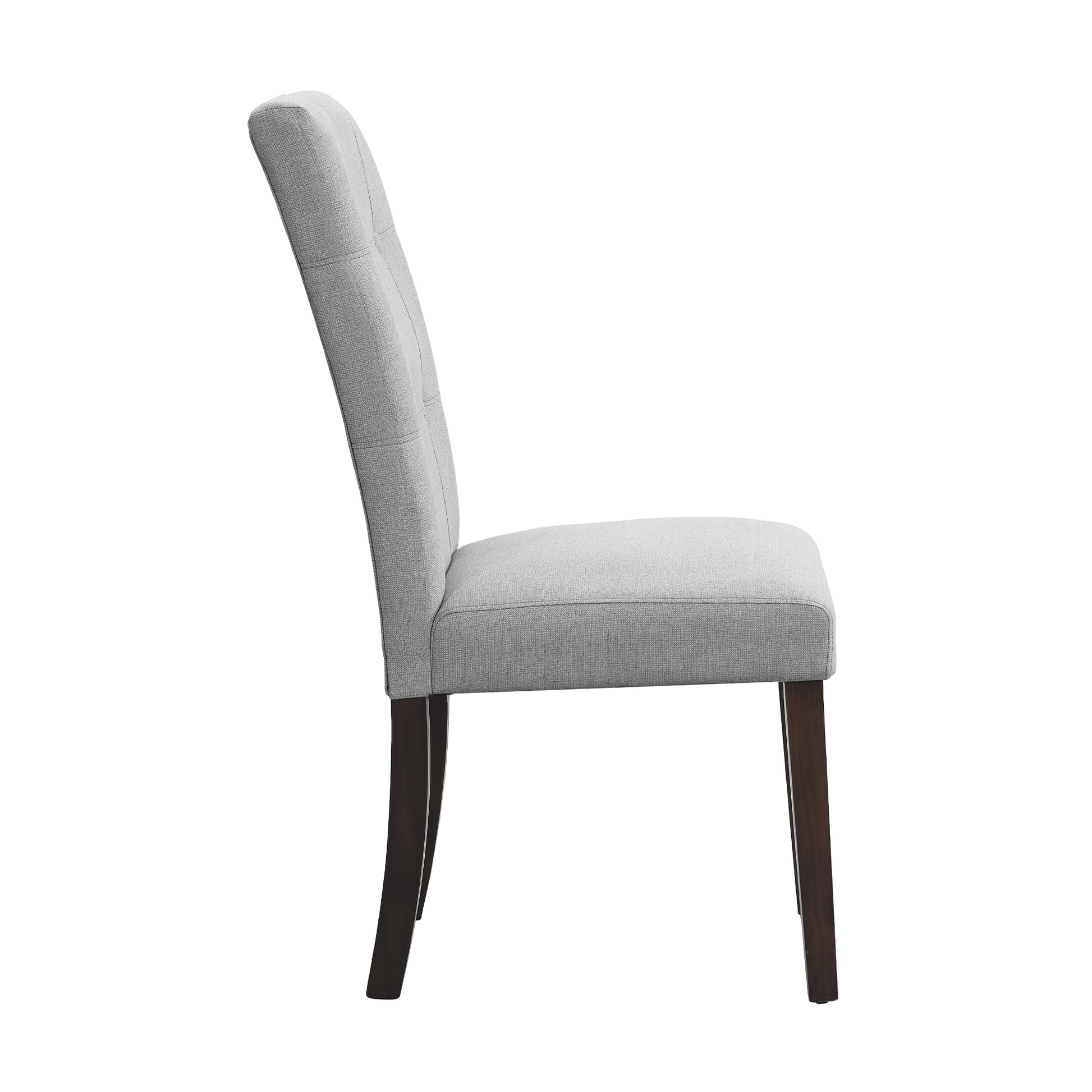 Linen Tufted Dining Room Chairs Set Of 6, Accent Diner Chairs Upholstered Fabric Side Stylish Kitchen Chairs With Solid Wood Legs And Padded Seat Gray Gray Espresso American Design,Classic,Mid Century Modern Wood Fabric