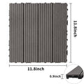 Wood Plastic Composite Deck Tiles Set Of 20, Sustainable Fsc Composite Decking Resist Rust, Water, Weather, Easy To Diy & Maintain, Ideal For Patios, Balconies, Rooftops, Light Gray Light Gray Wood Plastic