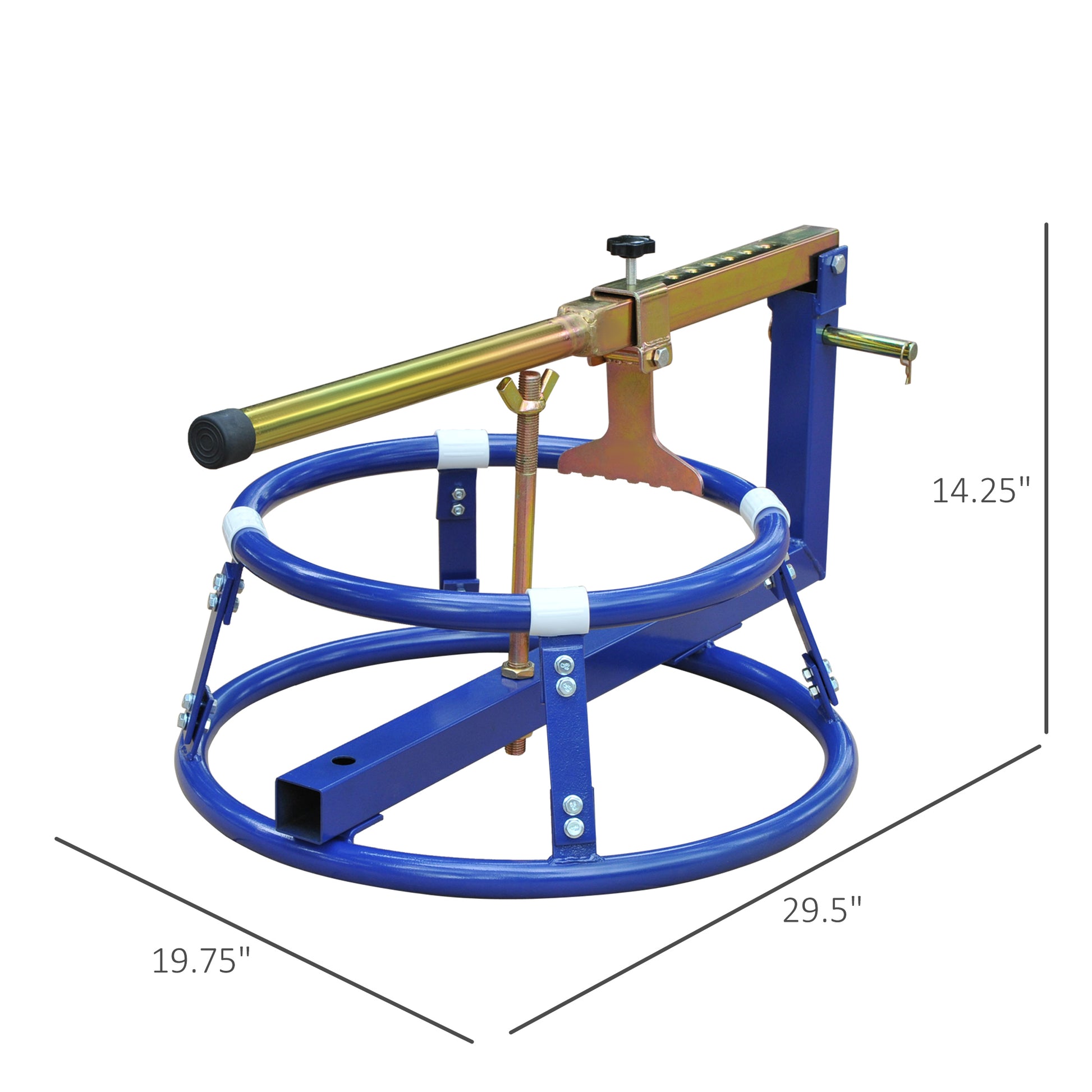 Homcom Motorcycle Tire Changer Stand With Adjustable Bead Breaker, Fit For 16 22In Tyres Blue Steel