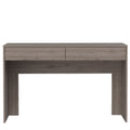 Acre Writing Computer Desk, Two Drawers Grey Computer Desk Office Modern Freestanding Rectangular Drawers Desk Rectangular Particle Board Engineered Wood